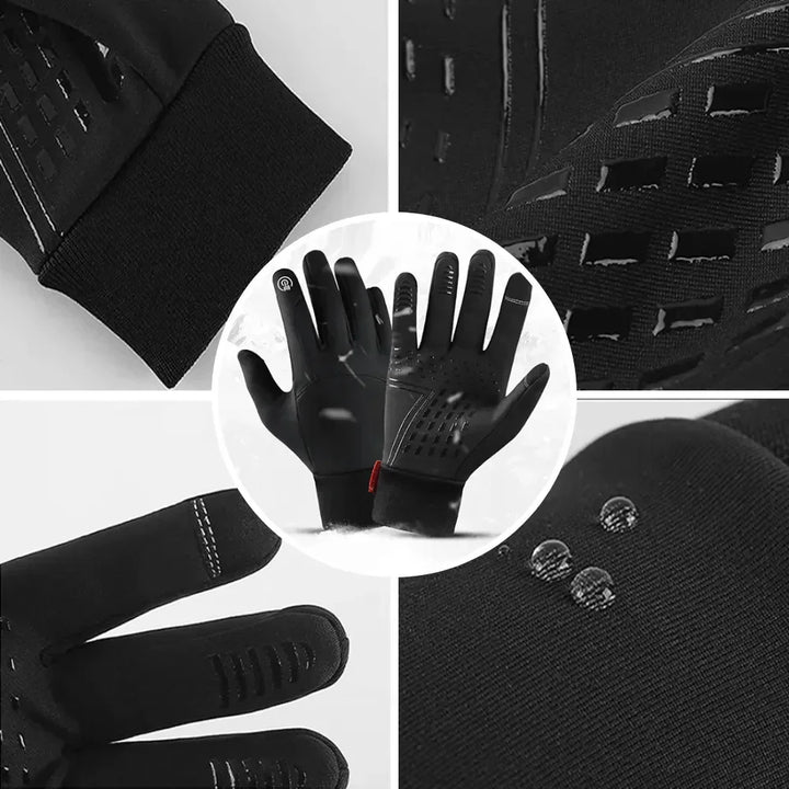 Warm, waterproof, windproof ThermaGuard winter gloves. Touchscreen compatible unisex cold weather protection.