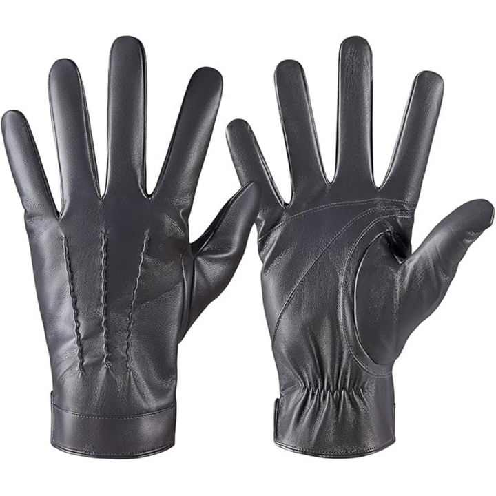 Premium men's touchscreen leather gloves, perfect for outdoor winter activities.
