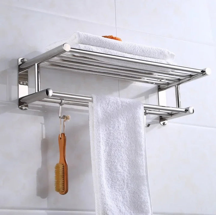 Durable wall-mounted towel holder for modern bathrooms, offering practical storage and stylish home organization.