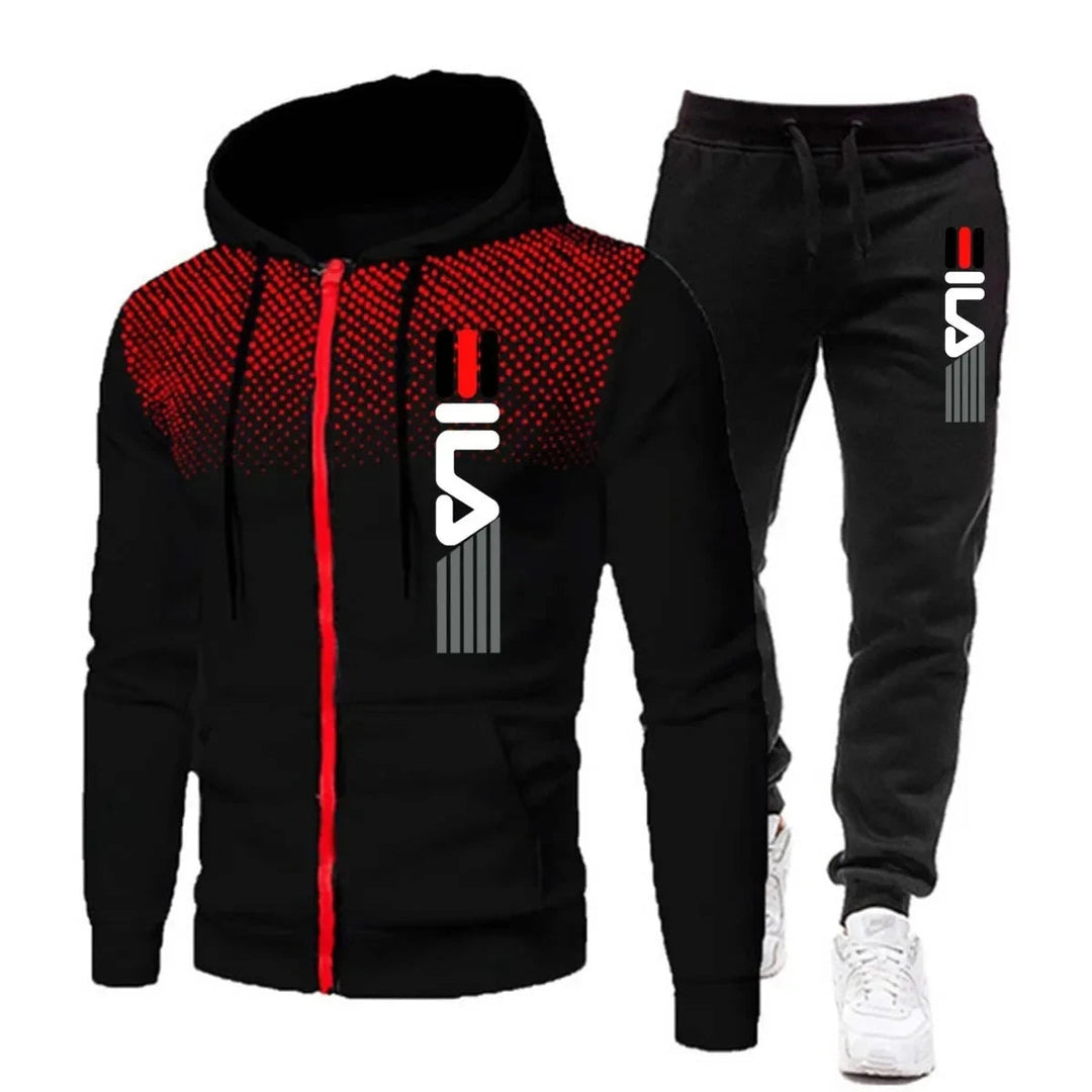 Functional men's sports set, navy, perfect for winter activewear and comfortable gym clothes.