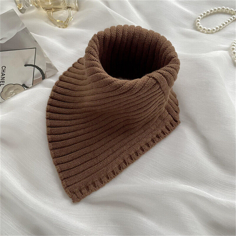 Cozy women's knit cowl scarf, soft neckwear for everyday winter warmth.