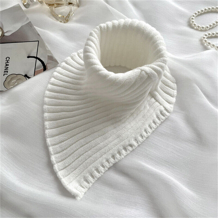 Richly textured knit cowl scarf, women's warm winter fashion accessory.