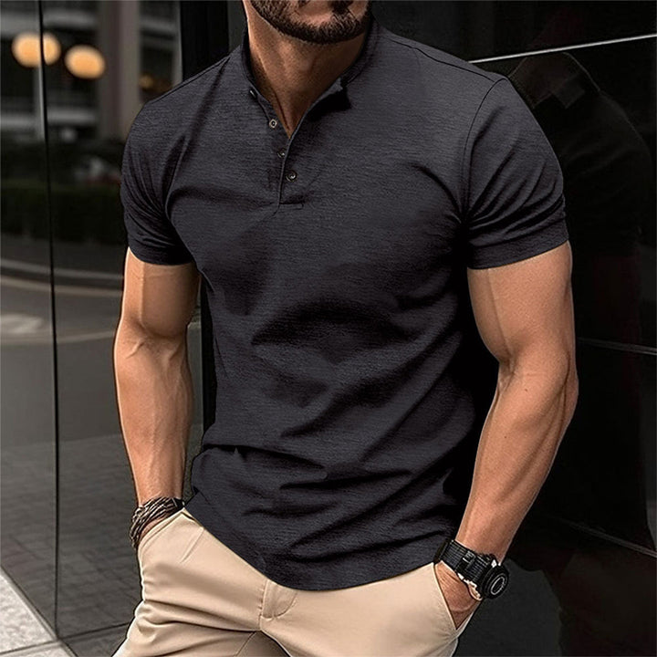Men's Classic Marcus Polo Shirt, short sleeve with button collar. Versatile for casual & smart-casual everyday wear.