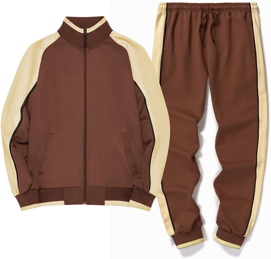 Modern men's activewear set, slim-fit hoodie and joggers for trendy look.