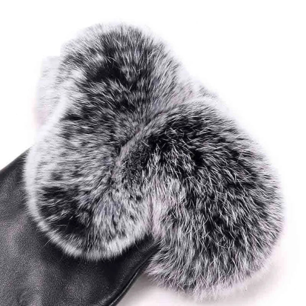 Warm women's faux leather gloves with SilkGlide lining, designed for comfort and cold weather protection.