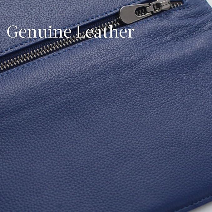 Unisex ultra-slim leather wallet with RFID protection, perfect compact card holder.