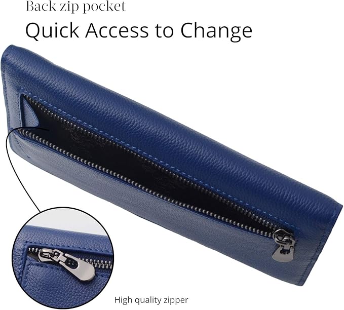 Stylish RFID blocking leather card holder, thin and minimalist for men and women.