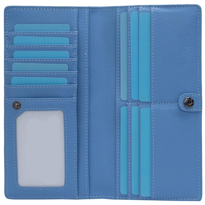 Practical RFID blocking leather card wallet, ultra-thin for travel and daily use.
