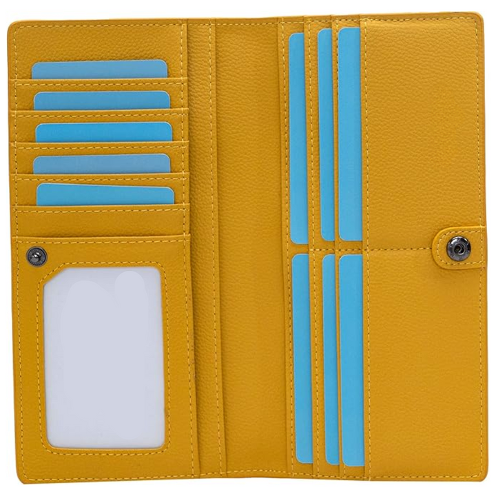 Unisex leather card holder, ultra-slim with advanced RFID blocking technology.