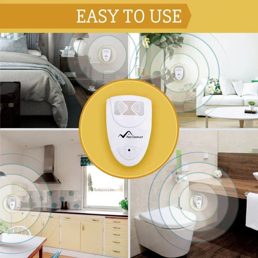Plug-in ultrasonic bed bug repeller. Easy electronic pest control for homes, providing safe insect protection.
