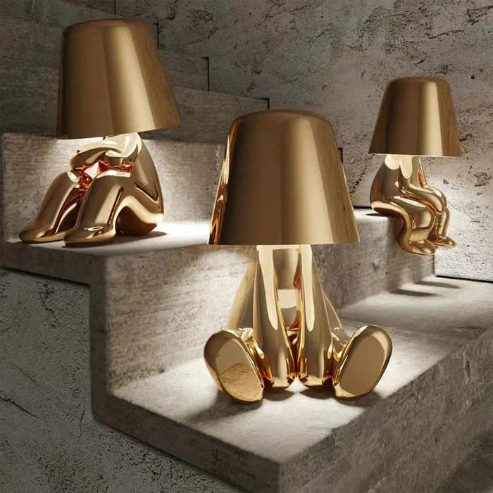 Wireless dimmable LED lamp, modern, rechargeable, great for indoor ambiance.