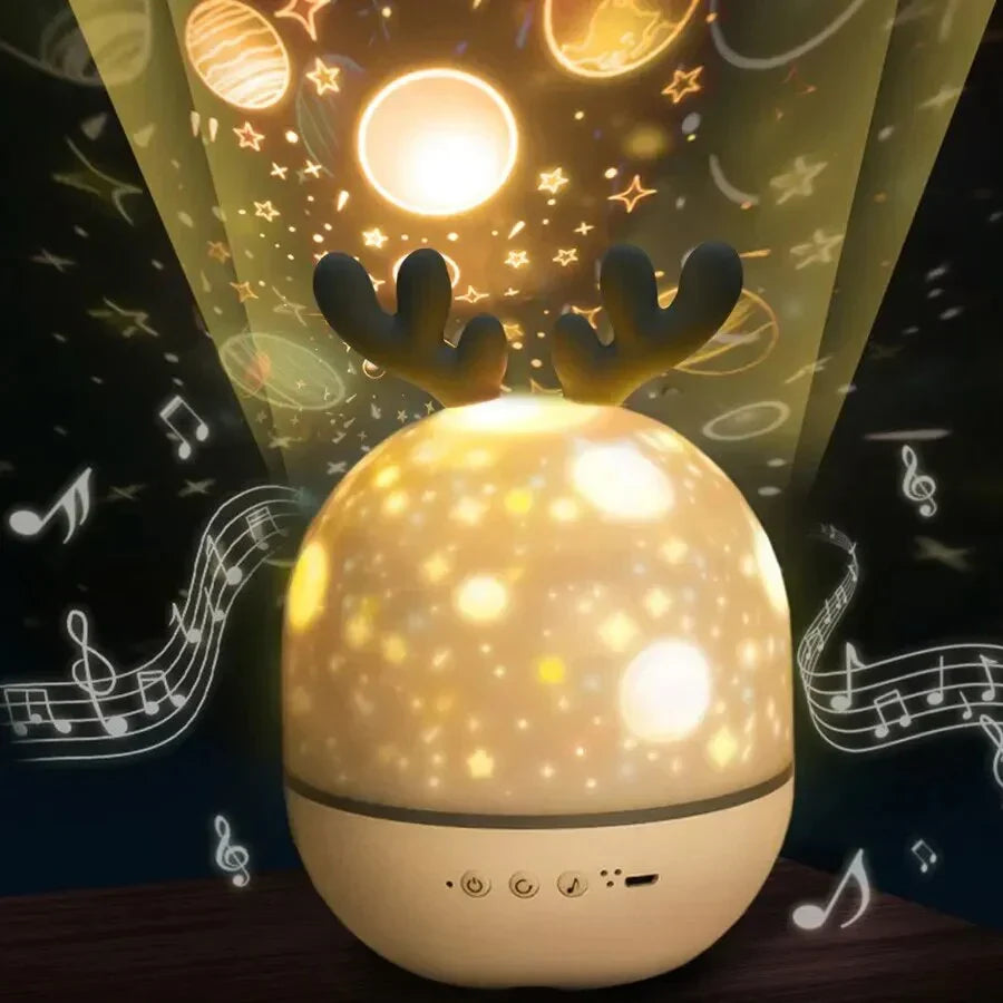 Calming galaxy light projector creating a starry dream atmosphere, perfect for kids' bedrooms.