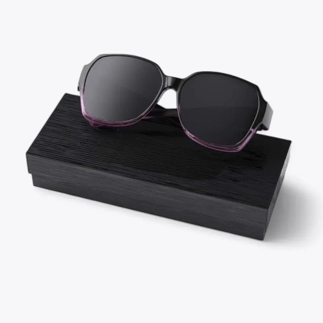 Stylish unisex polarized sunglasses offering UV protection, designed to fit over prescription glasses.