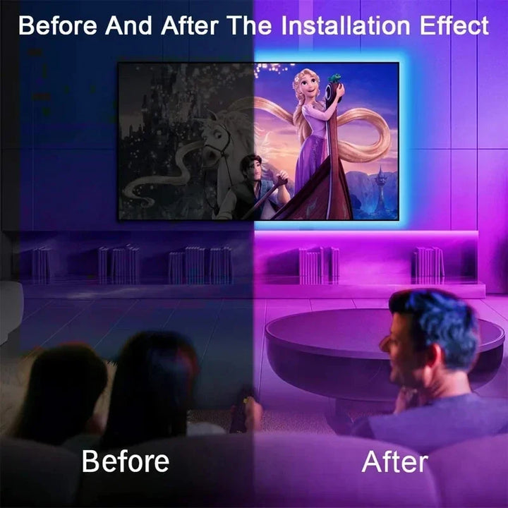 Easy-to-install USB powered LED strip lights for home theater & gaming setups.