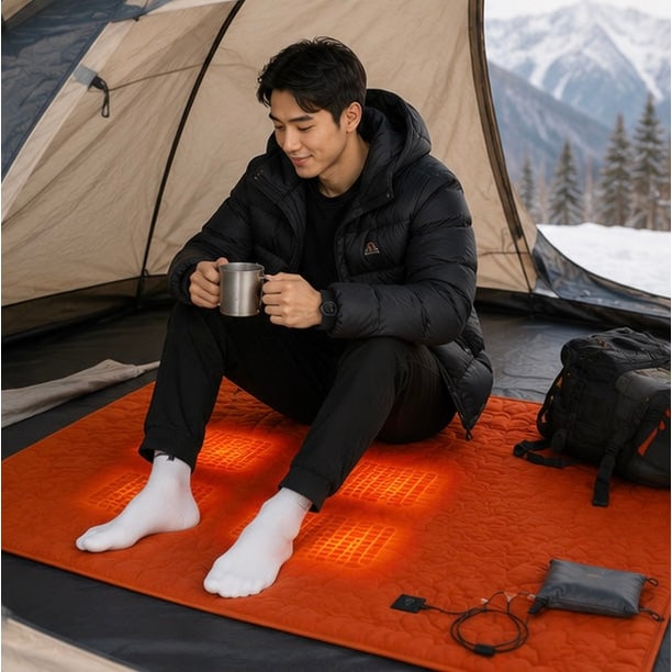 Premium heated camping pad, USB powered with adjustable temperature for superior outdoor warmth.