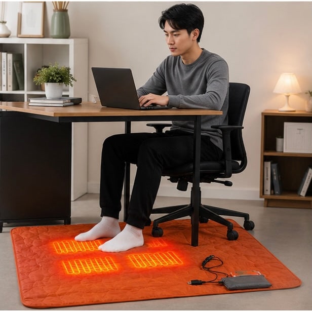 Portable USB heated sleeping mat for camping & hiking. Adjustable warmth for comfortable outdoor nights.