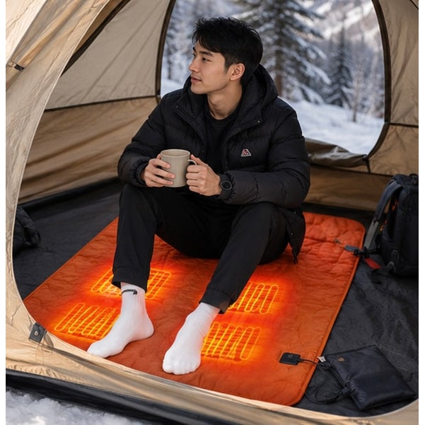 Stay warm with this USB powered heated camping sleeping pad, perfect for cold weather & outdoor trips.