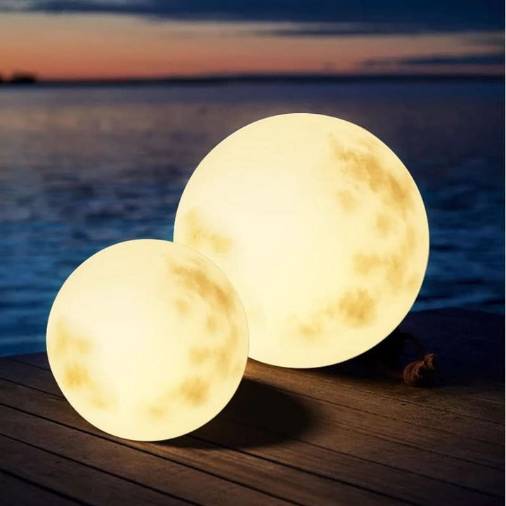 Unisex moon shaped garden lamp, USB rechargeable LED outdoor light for charming patio & landscape decor.