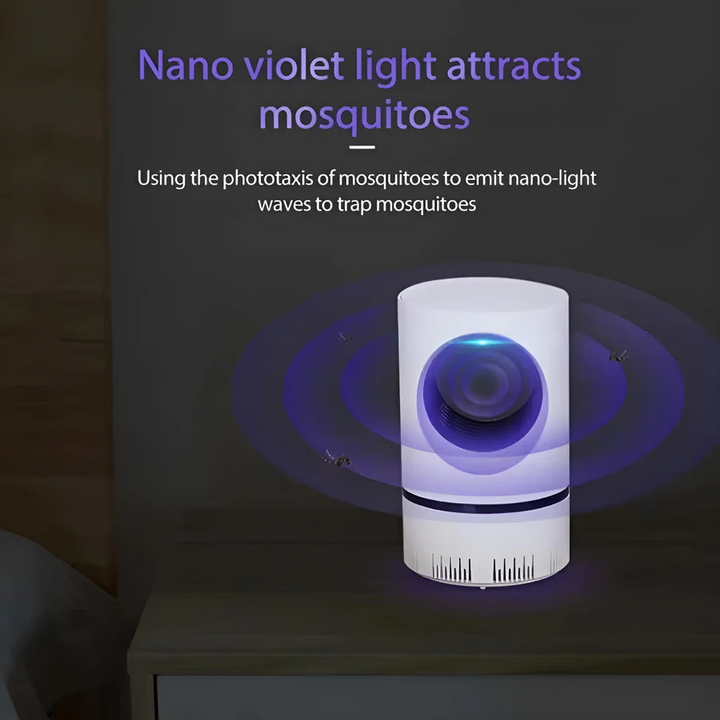 Modern UV light insect killer. USB powered, silent mosquito trap for a chemical-free indoor/outdoor environment.
