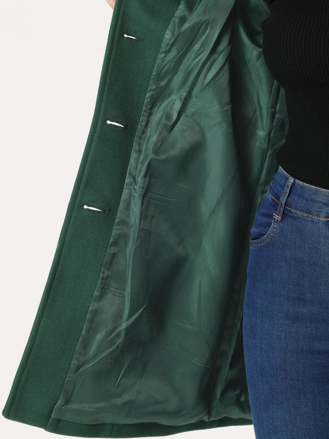 Classic women's single-breasted trench coat, tailored fit, stylish long outerwear for winter.