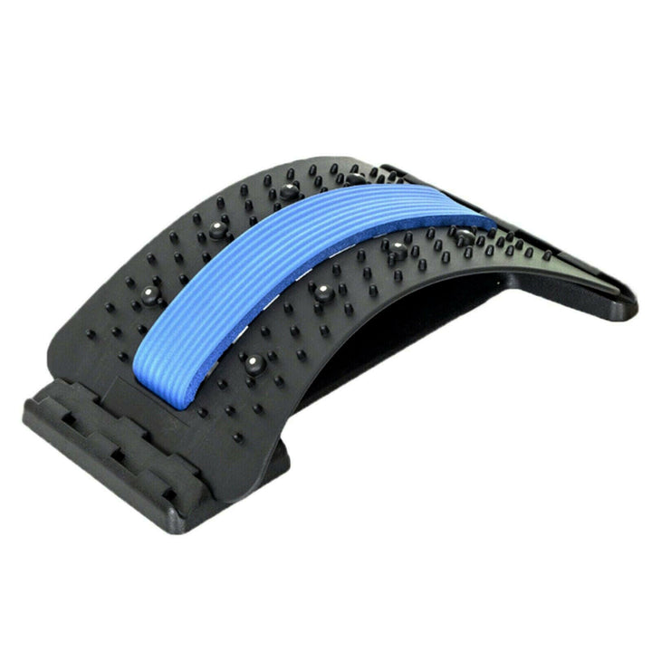 Ergonomic back pain relief stretcher, adjustable for sciatica, muscle tension, and spinal decompression.