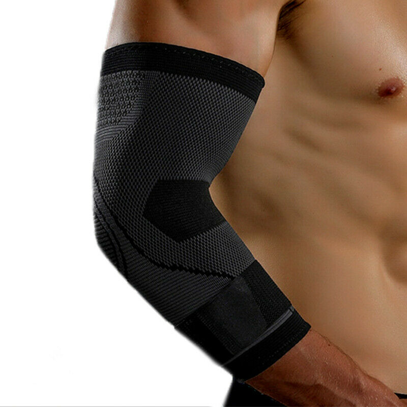 Elbow support sleeve for sports injury recovery, offering adjustable compression & joint pain relief.