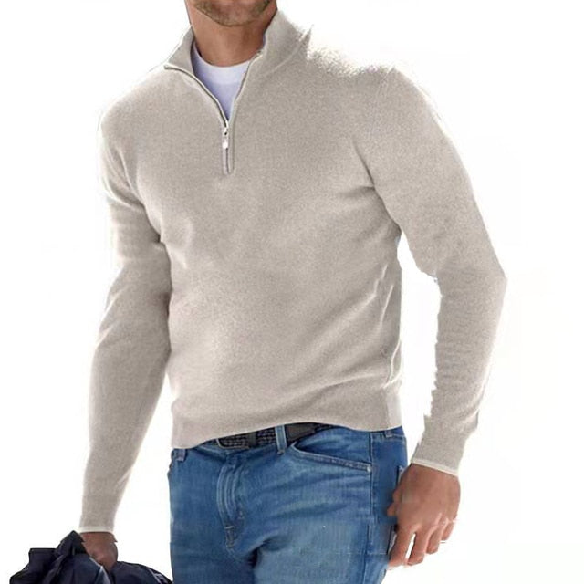 Men's V-Neck Pullover Sweater, long sleeve knitwear, ideal for everyday casual wear & comfort.