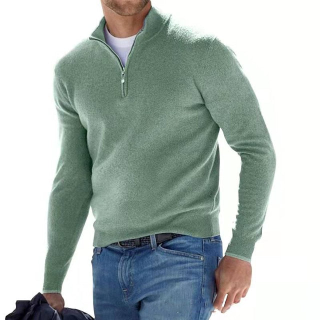 Men's casual V-Neck Pullover Sweater, long sleeve. Versatile knitwear for men's fashion, easily layered for any season.