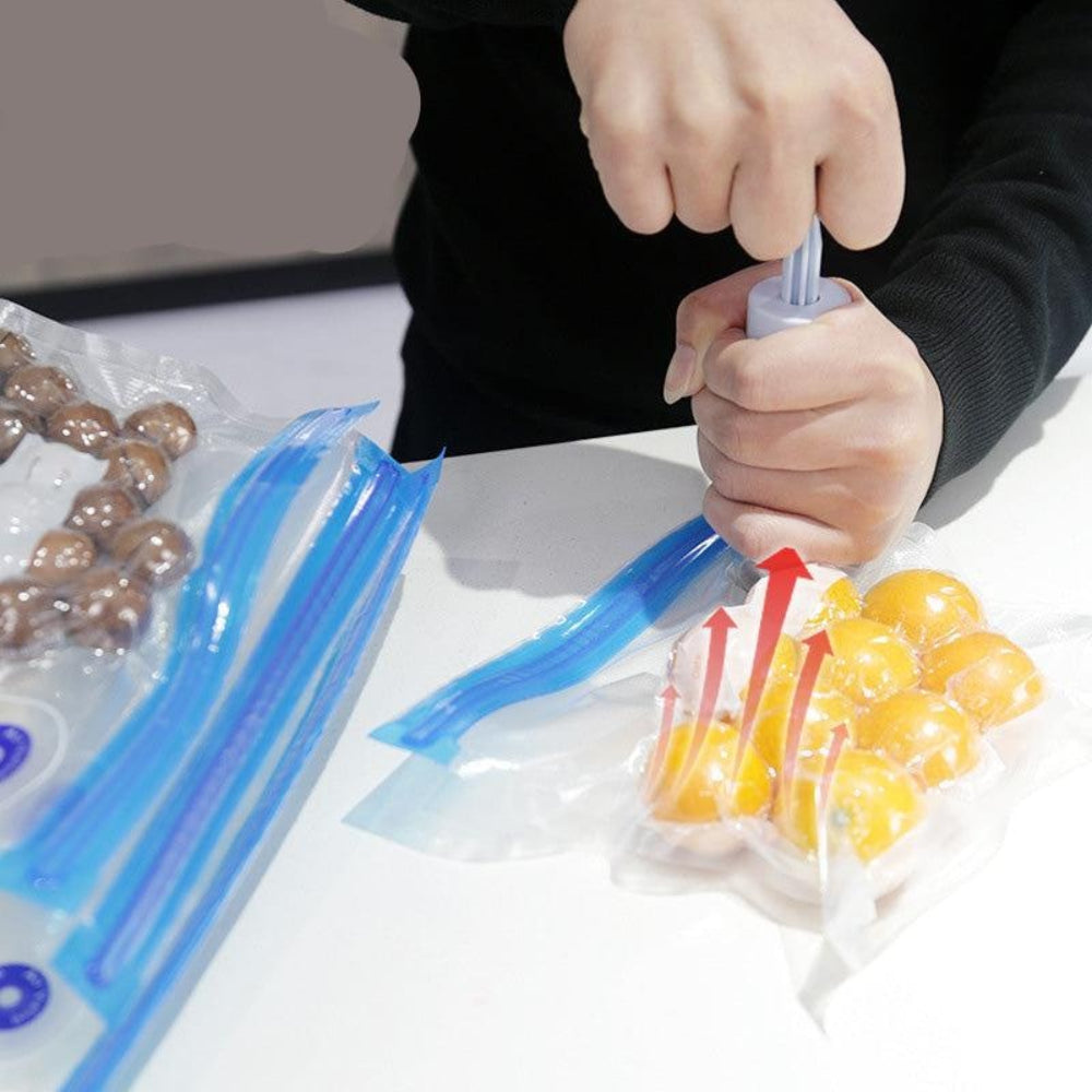 Durable reusable vacuum seal freezer bags, ideal for sous vide cooking & long-term fresh food preservation.