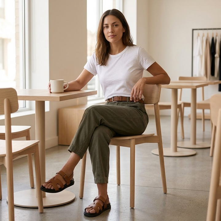 Versatile women's high waist utility pants in a chic tapered fit, ideal for work and casual looks.