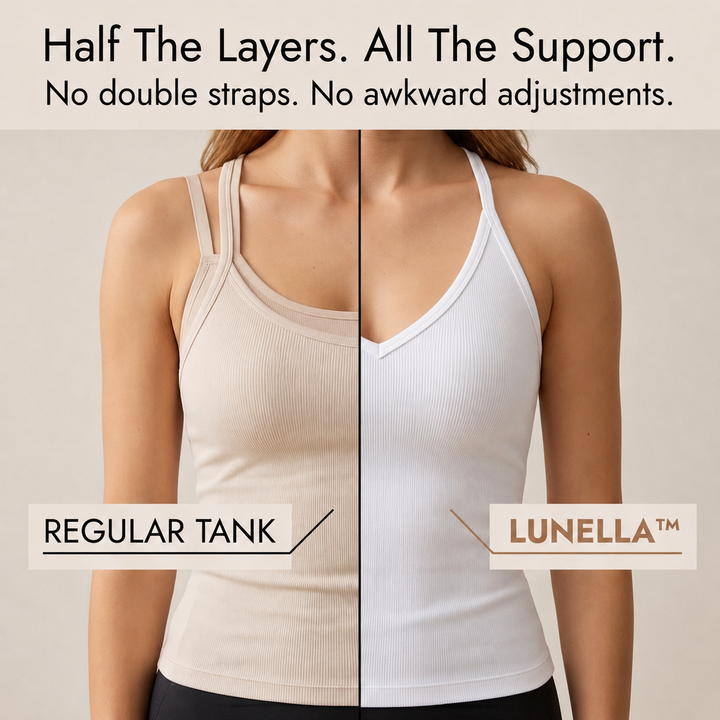 Ribbed knit halter top for women. A versatile fitted tank with integrated bra for daily outfits.