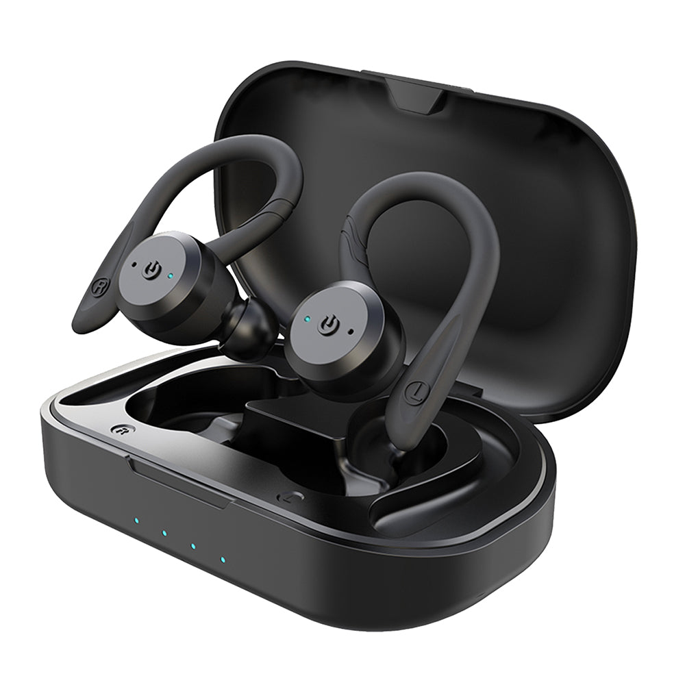 Unisex waterproof wireless sport earbuds with 20-hour playtime for active lifestyles.