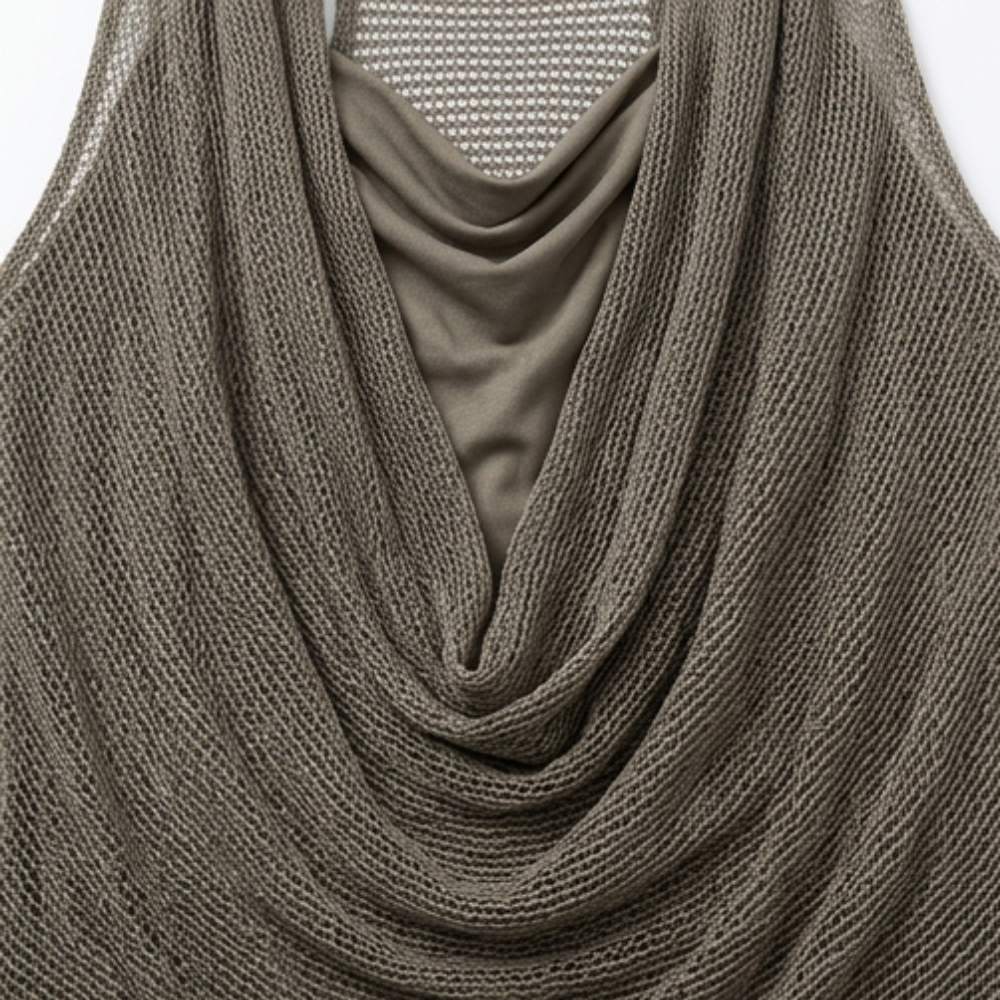 Sophisticated women's draped halter top with cowl neck. Great for evening wear or chic daytime style.