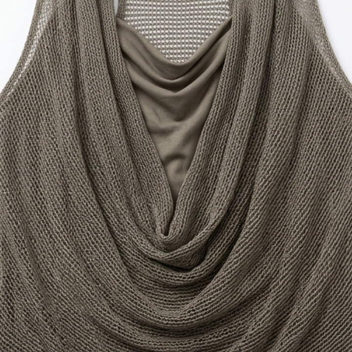 Sophisticated women's draped halter top with cowl neck. Great for evening wear or chic daytime style.