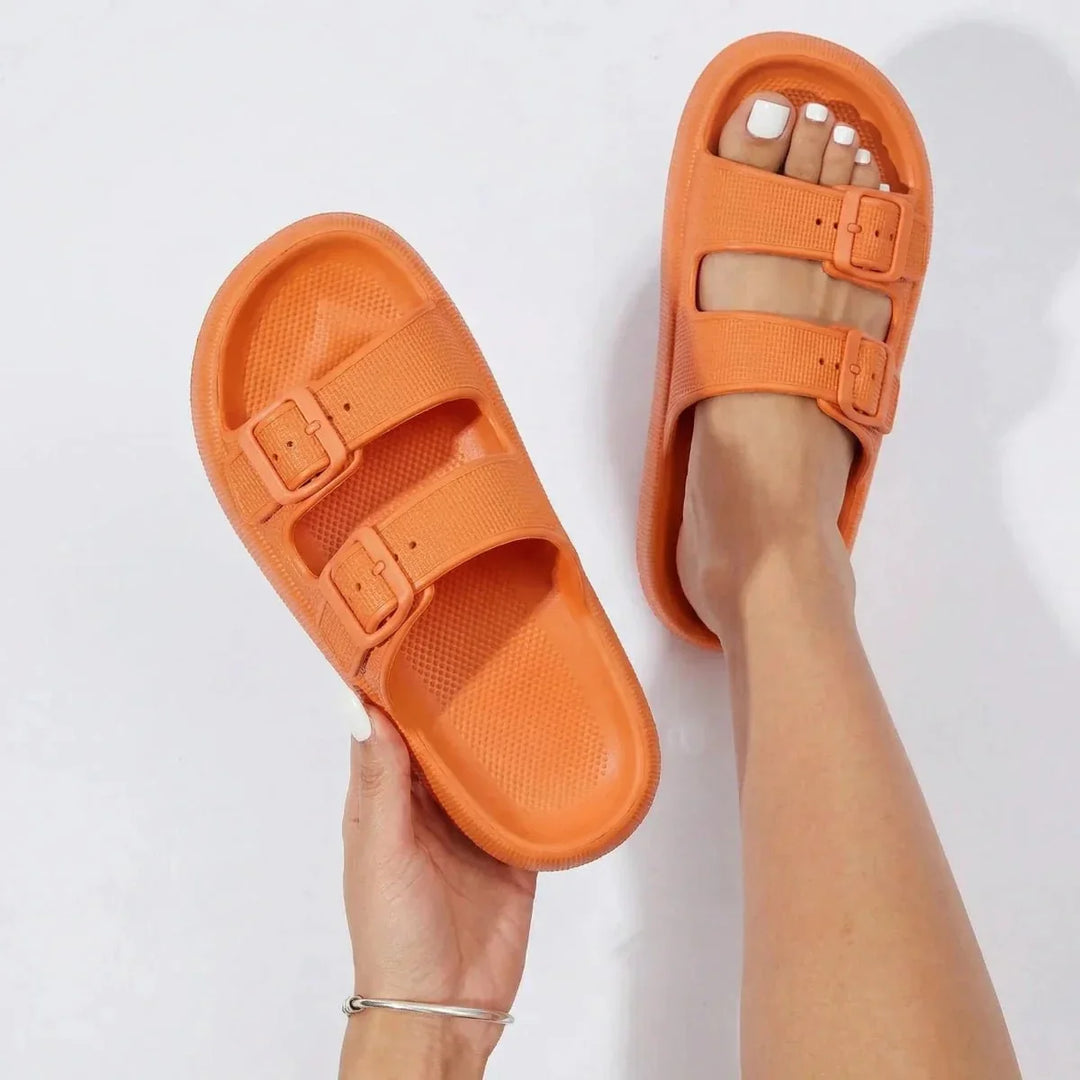 Unisex comfort footwear: orthopedic slides with superior arch support.