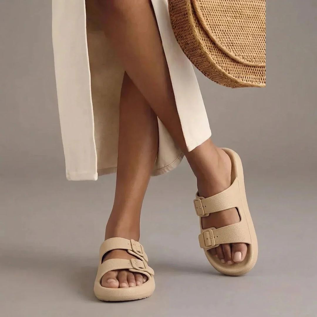 Stylish leopard print orthopedic slides with superior arch support.