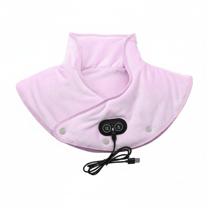 Unisex neck & shoulder heat therapy pad with deep vibration massage, featuring auto shut-off for safety.