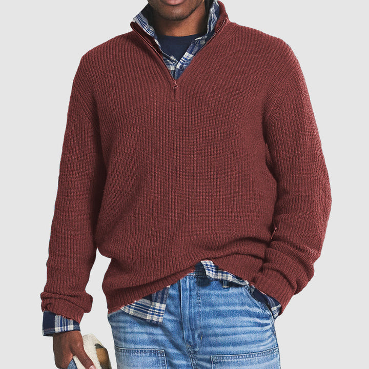 Men's Vincent business-casual zip sweater, perfect for timeless style & comfort. Elevate your everyday fashion.