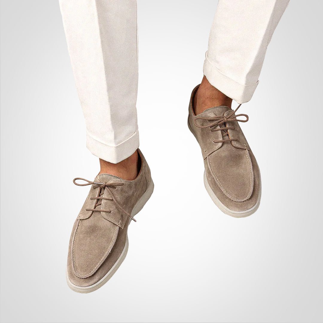 Effortless men's suede-look boat shoes for casual everyday wear, perfect for walking & summer style.