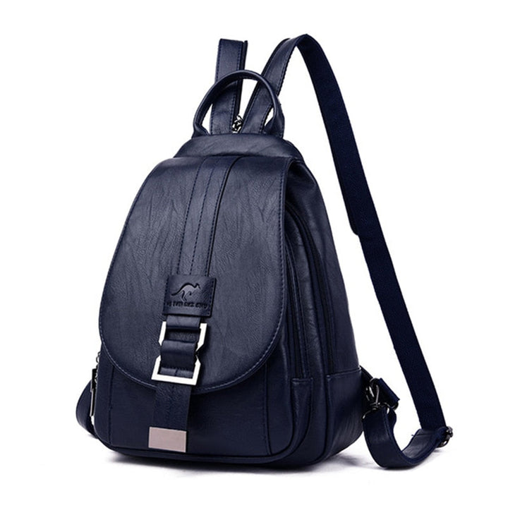 Ladies' water-resistant leather backpack. Premium quality anti-theft bag for travel & daily.