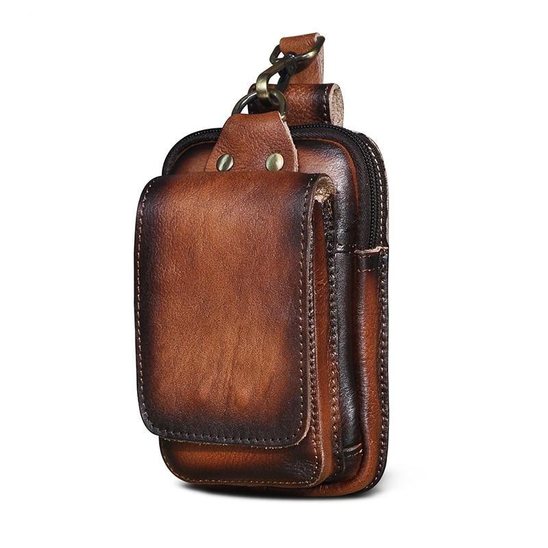 Unisex brown crossbody belt bag, versatile & secure for on-the-go carry.
