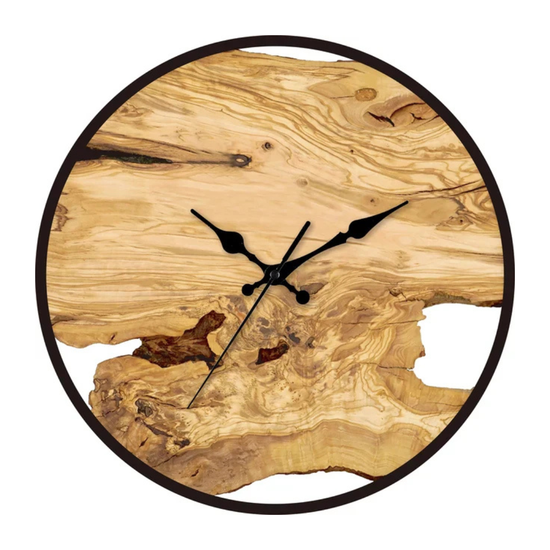 Contemporary large black resin wall clock. Minimalist design enhances modern interiors.