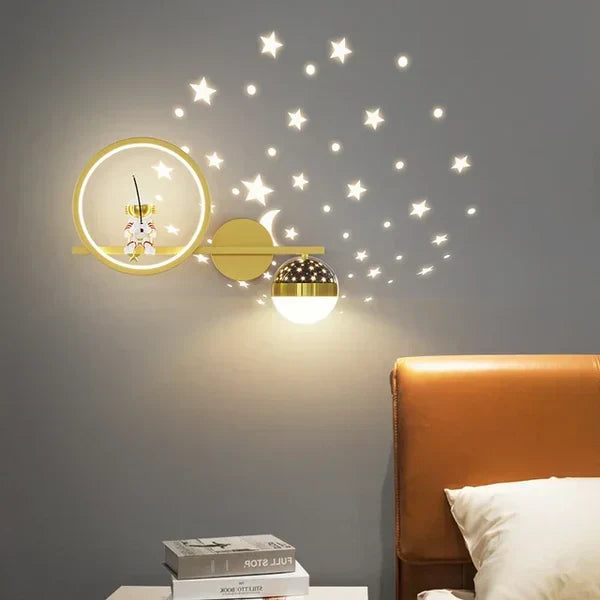 Safe, soft GlowNest wall lamp for children's nursery, calming bedtime light.
