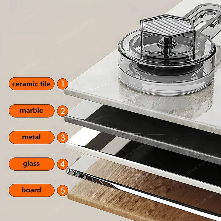 Durable stainless steel no-drill spice organizer, ideal for small kitchen wall storage.