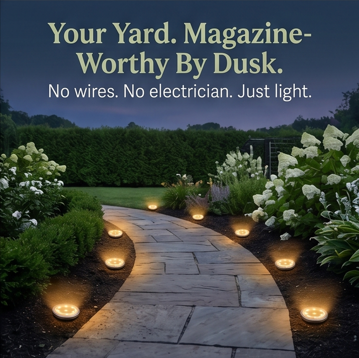 Energy-saving automatic warm-glow solar lights, easily enhancing outdoor garden pathways with ambient light.