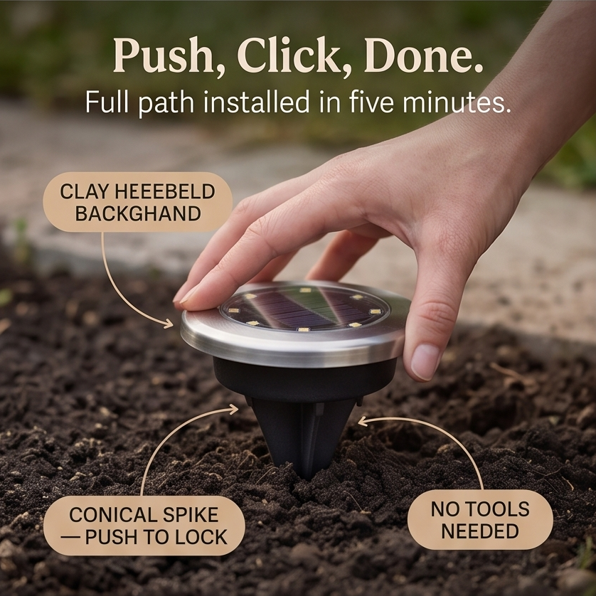 Automatic warm-glow solar garden lights adding decorative illumination to outdoor spaces, easy install.