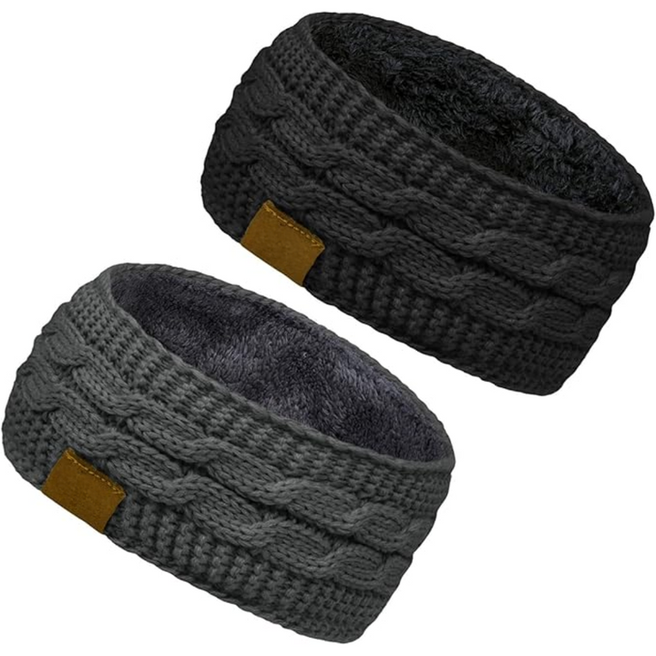 Versatile women's knitted ear warmer headband, fleece-lined for warmth and style.