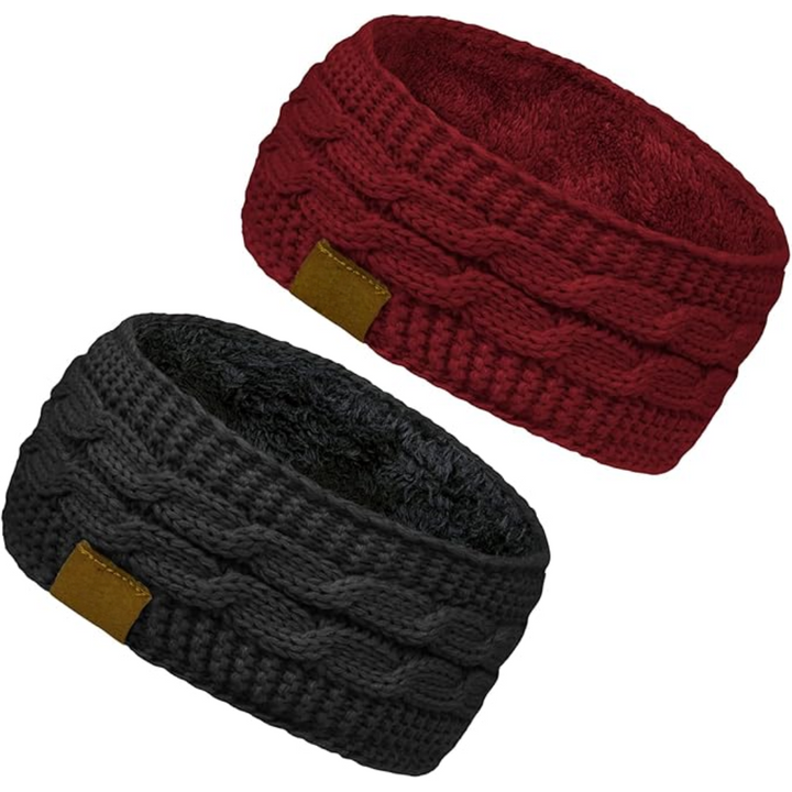 Stay toasty in winter with this women's warm fleece-lined knitted ear warmer headband.