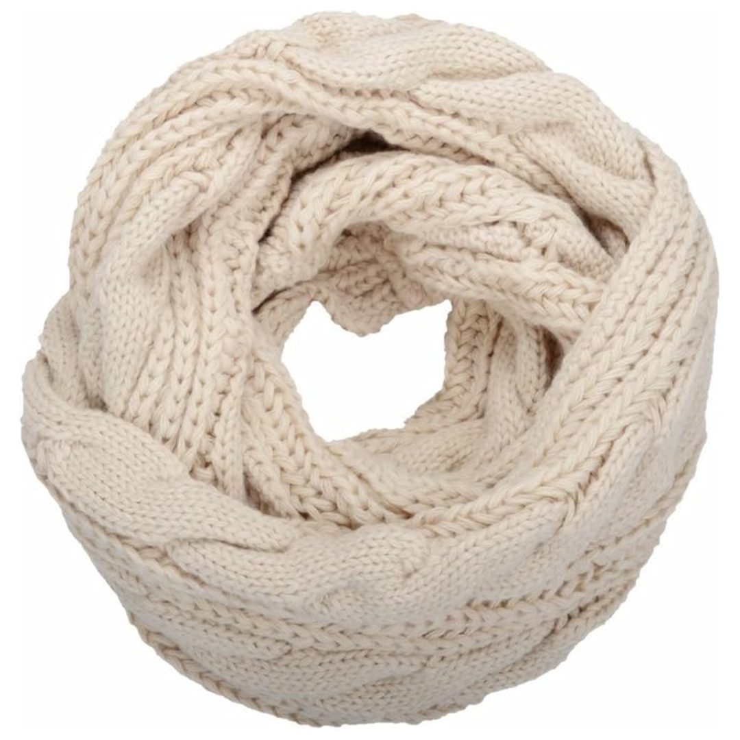 Stay cozy with this women's warm ribbed knitted winter scarf, a must-have cold weather accessory.