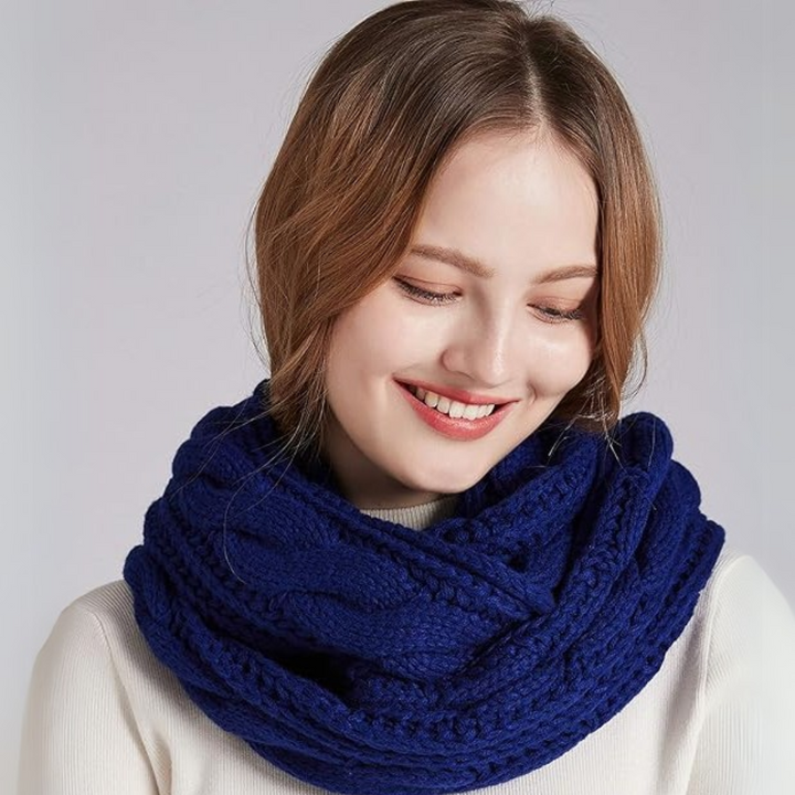 High-quality women's ribbed knitted winter scarf, built for lasting warmth and style.